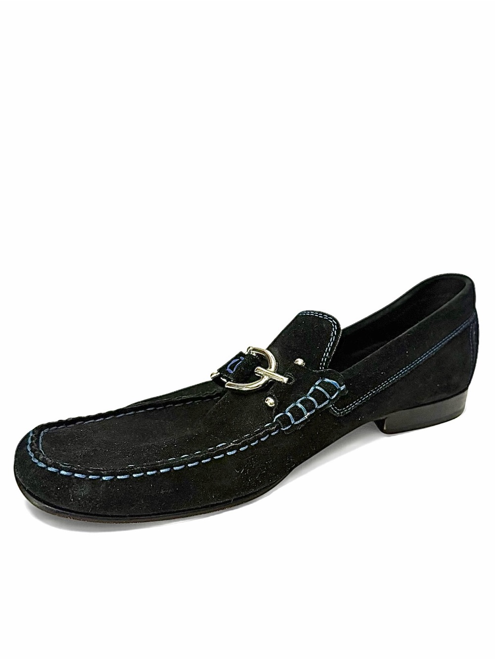 Donald Pliner Dacio Blue & Black Suede Loafers Mens Size 9 Made in Italy